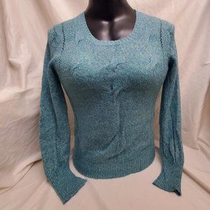 PrAna Breathe Wool Mohair Blend Scoop Neck Sweater Blue XL